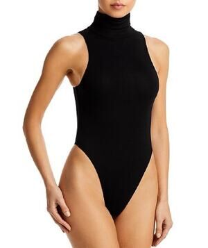 Re Ona Women's Sleeveless Turtleneck Bodysuit in Black